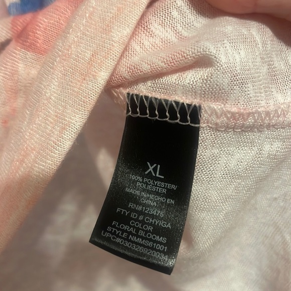 🌺NWOT-Nicole Miller-summer top, size XL, pink with pretty flowers front … - Picture 4 of 6